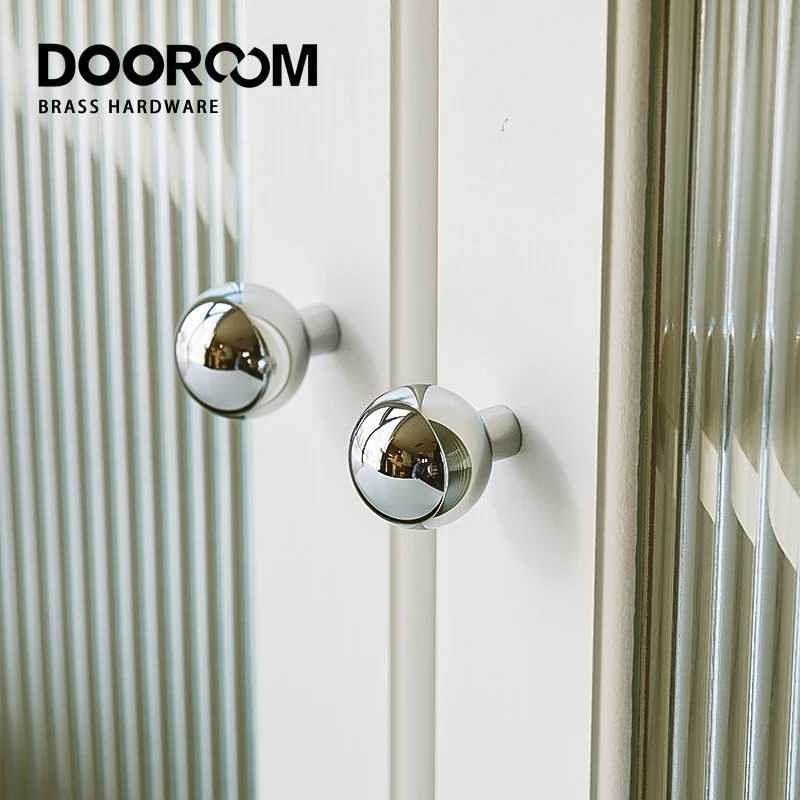 Dooroom Brass Rotundity High Quality Silver Furniture Wardrobe Dresser Cupboard Cabinet Door Drawer  Handle