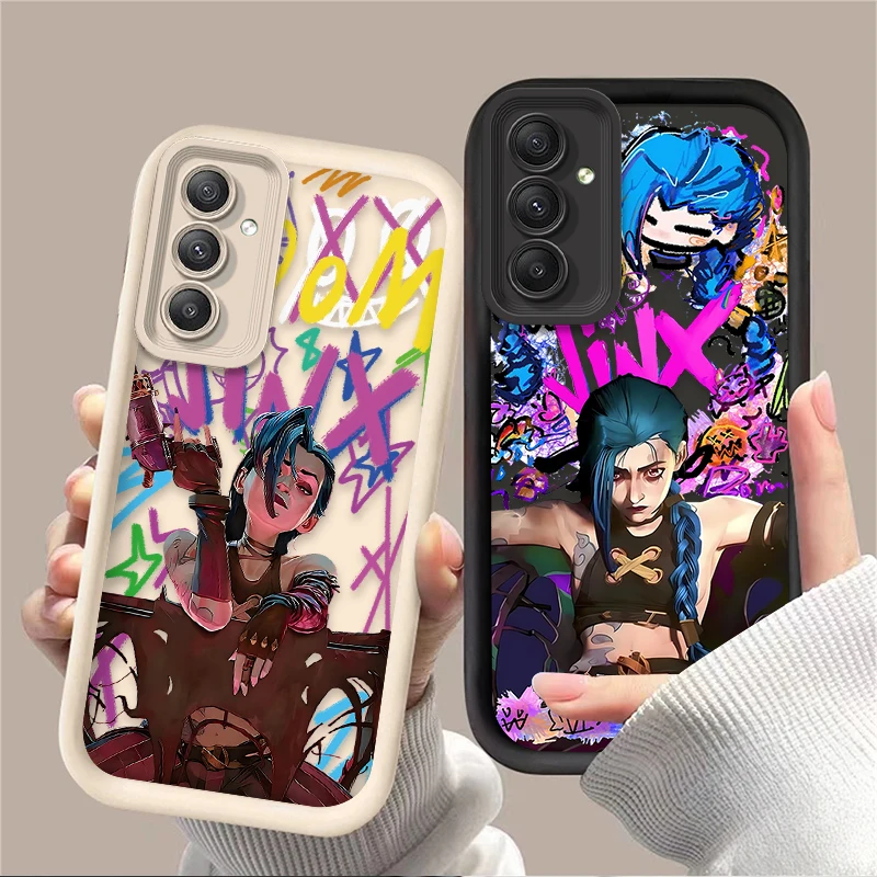 Graffiti Jinxs Game Arcanes Case for Samsung Galaxy S25 S23 S24 Ultra S22 S21 Plus FE 5G A54 A34 A14 A73 A53 A33 5G Soft Cover