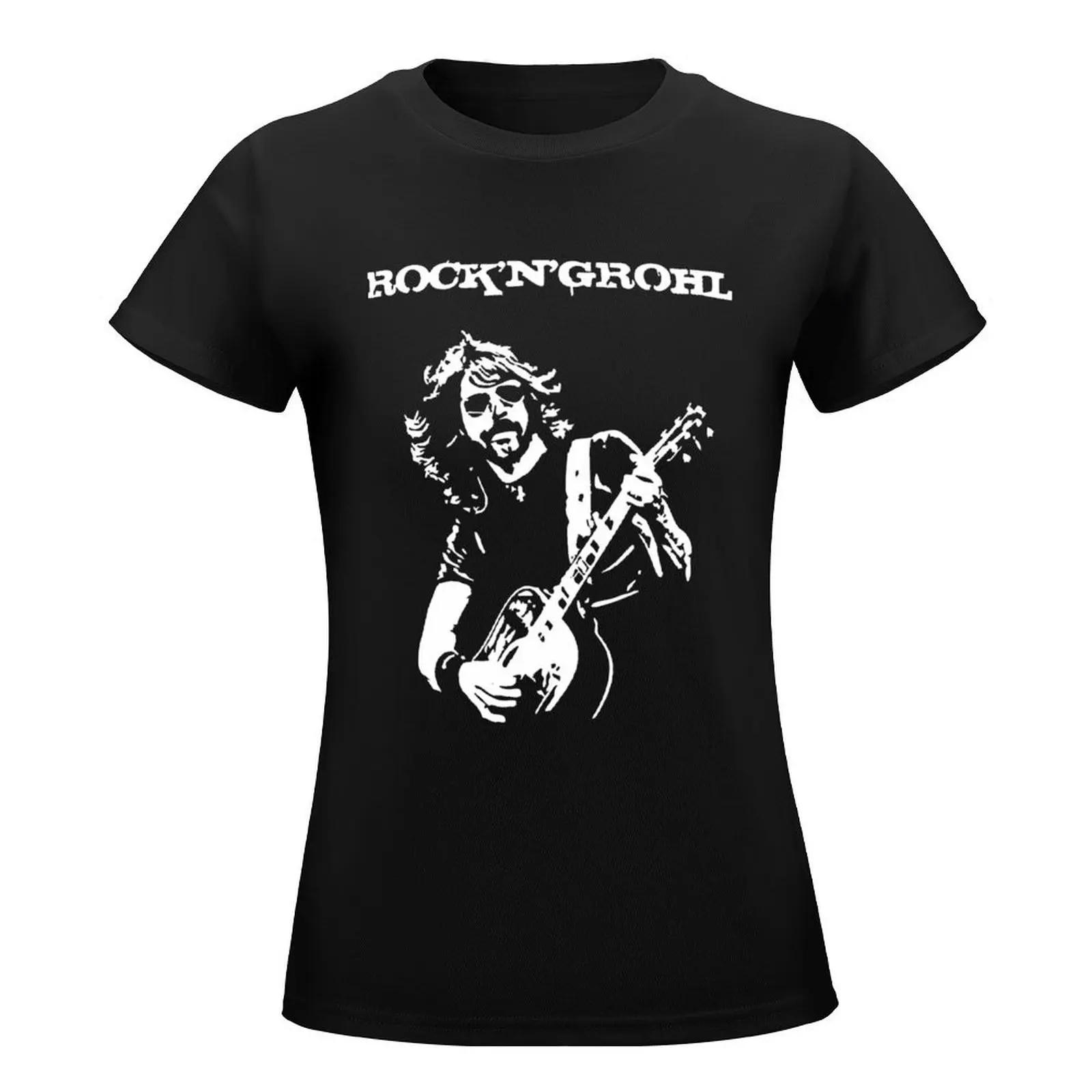 ROCK and GROHL T-Shirt tops animal print shirt for girls plain t shirts for Women