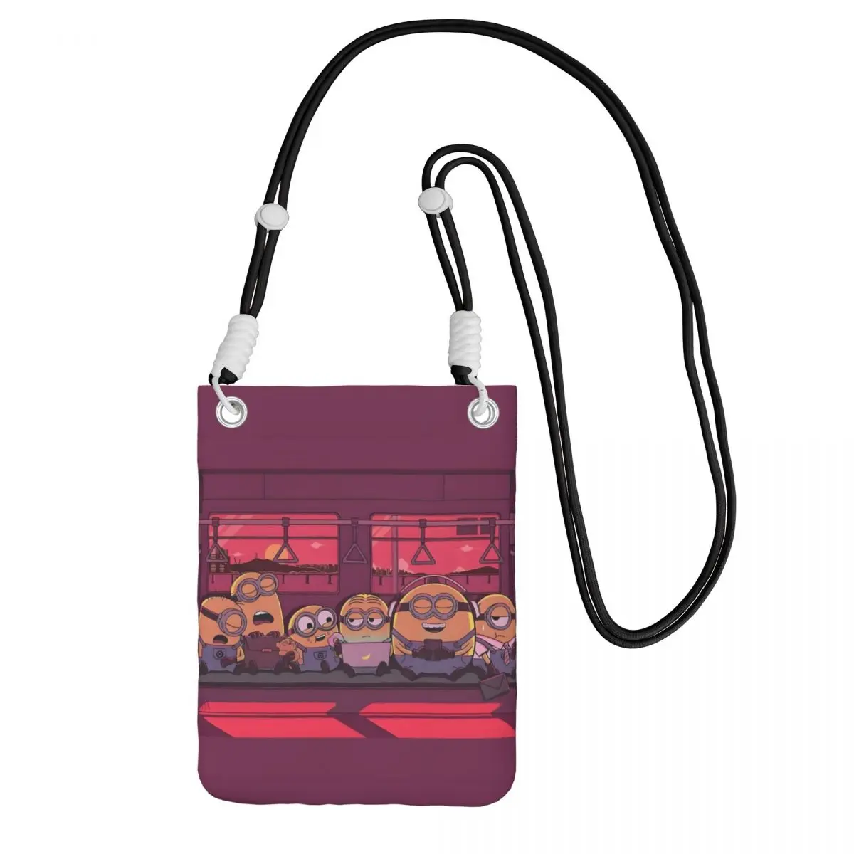 

Custom M-Minions Mobile Phone Bag Hiking Women Men Yellow Capsule-Shaped Small Crossbody Purse Smart Phone Wallet With Strap