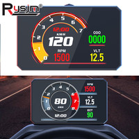 P16 OBD HUD Car Head Up Display On-board Computer Smart Digital Speedometer RPM Water Temp Diagnostic Tool Projector With Alarm