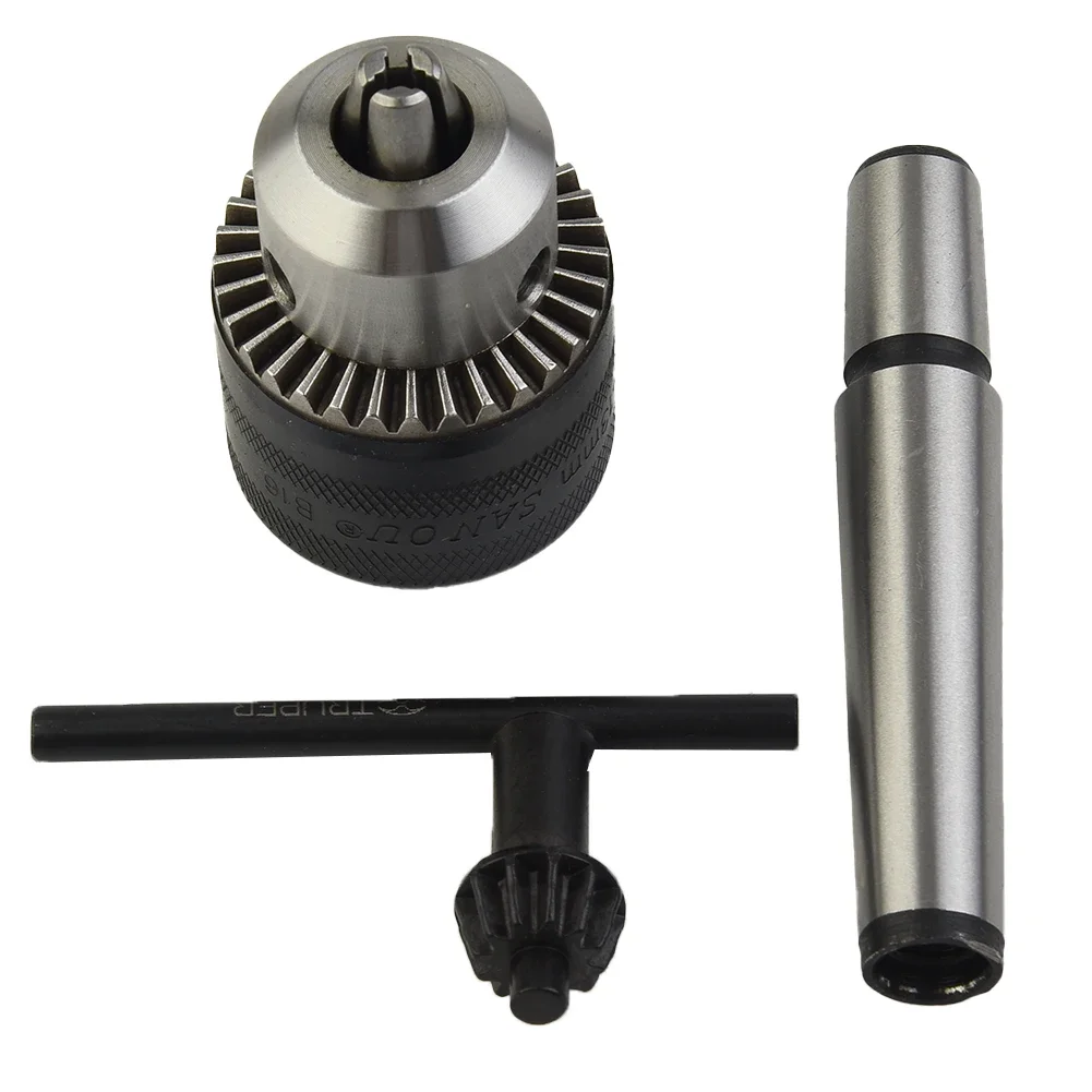 Versatile 5/64'' to 1/2'' Capacity Drill Chuck Tool for All Drilling Applications with MT2 Morse Taper Arbor and Key