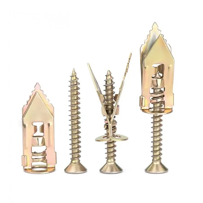 مثبتات وبراغي جدارية جافة ذاتية الحفر ، فولاذ مطلي بالزنك ، للخدمة الشاقة ، مثالية للتلفزيون ، والدراجة ، والخزائن ، والأرفف ، والعرافة ، 50