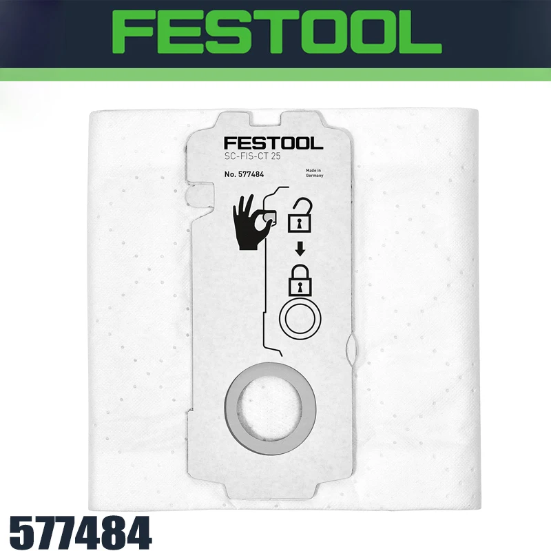 

FESTOOL 577484 Одноразовый высококачественный нетканый фильтр, прочный мешок, подходит для мобильного пылесборника, аксессуар для инструментов