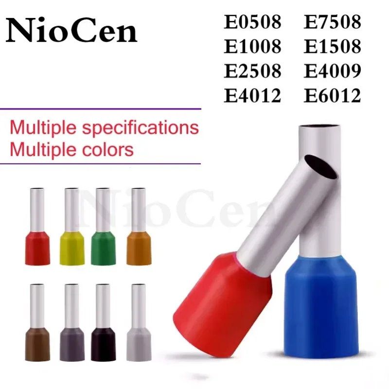 

100pcs Insulated Ferrules Terminal Crimp Terminator cold pressed insulated termina VE0508 7508 1008 1508 2508 4009 4012 6012