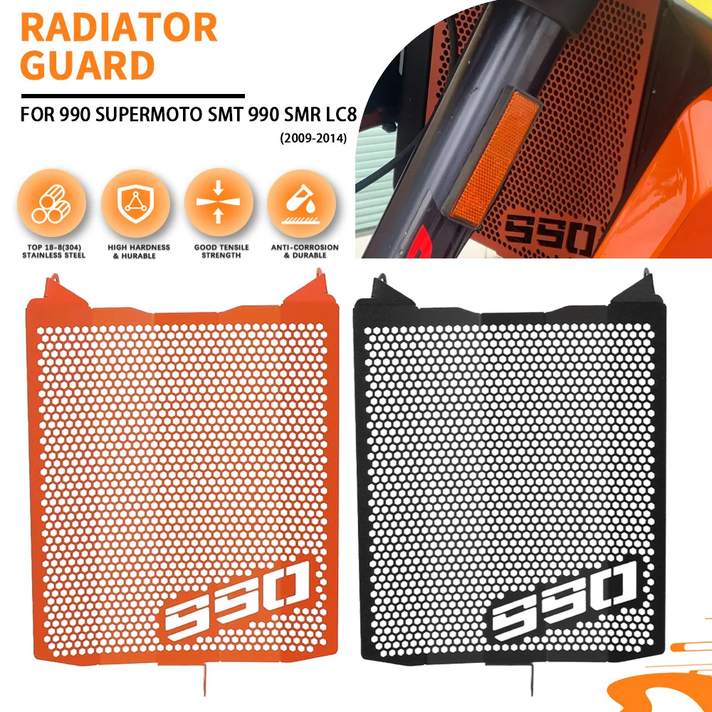 

Motorcycle Accessories For 990 Supermoto SMT 990 SMR LC8 2009 2010 2011 2012 2013 2014 Radiator Guard Grille Cover Protector