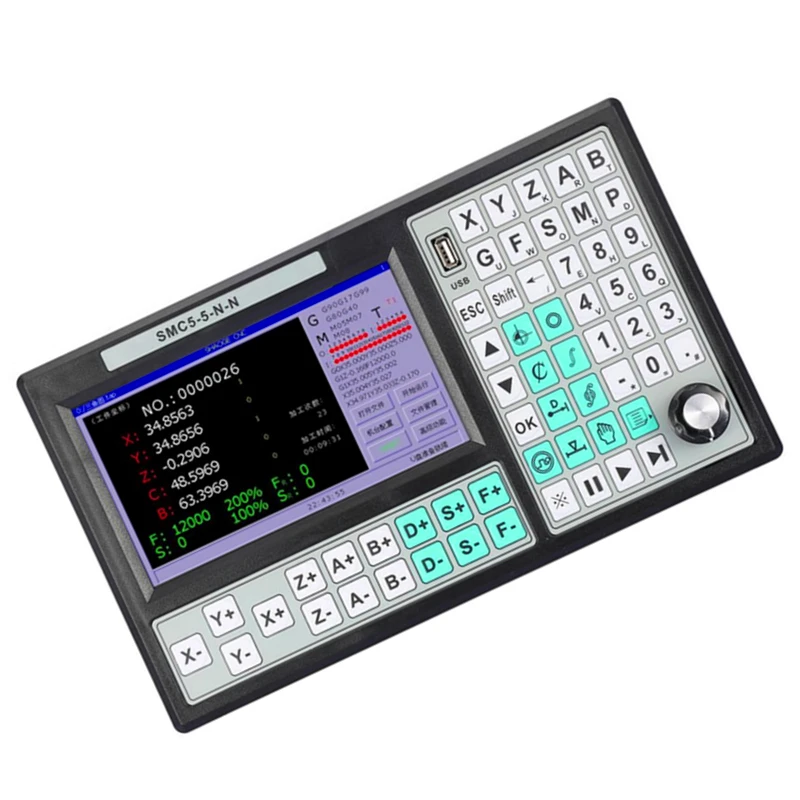 CNC 5-axis Offline Controller 500KHZ Motion Controller 7 Inch Large Screen Replace Mach3 USB for Engraving Milling Machine