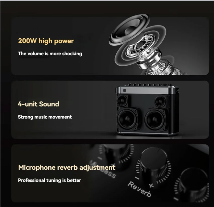 XDOBO 200W High-Power Bluetooth Speaker Portable Home Karaoke Wireless TWS Subwoofer Outdoor Live Broadcast Sound Card Subwoofer