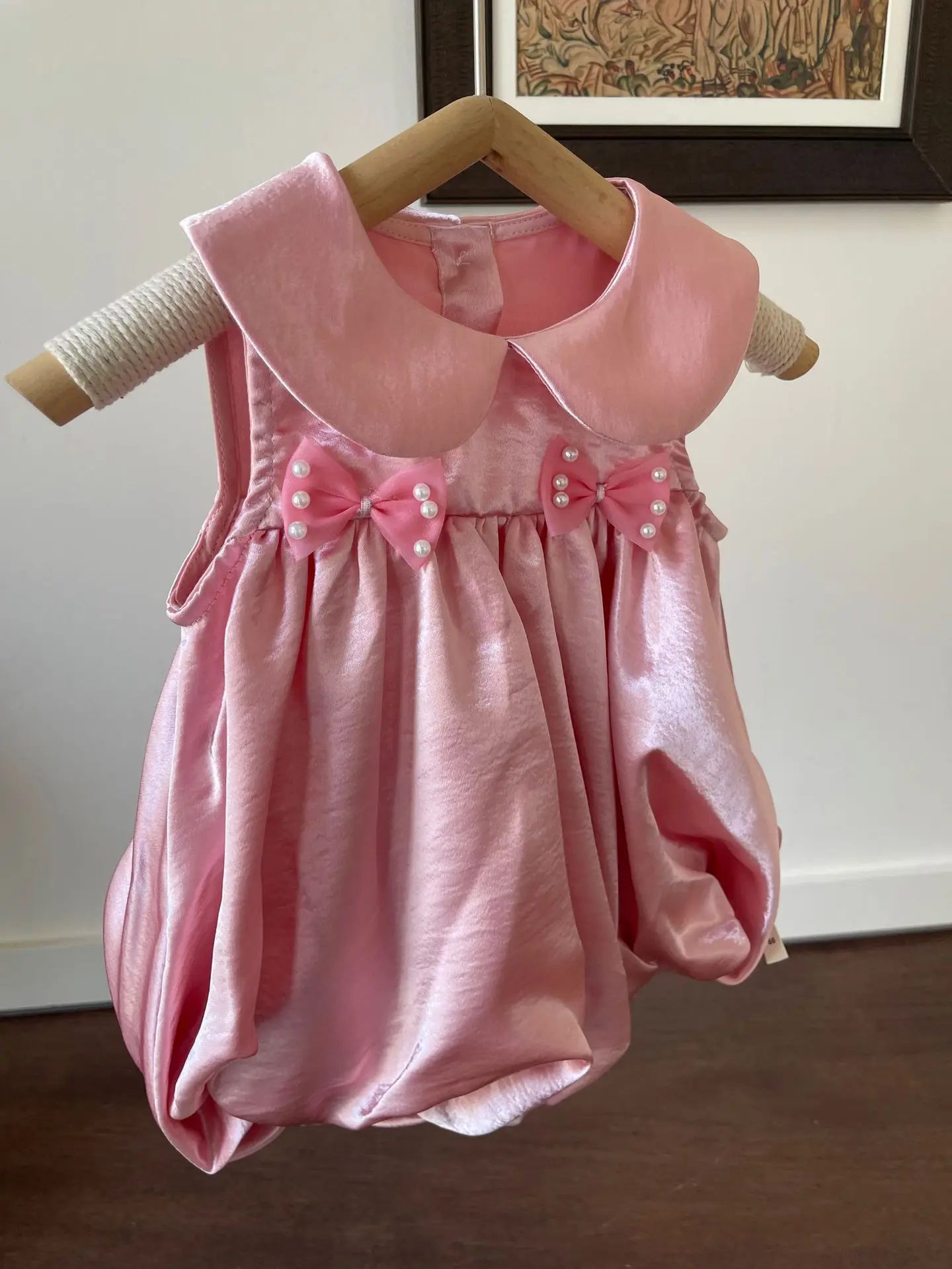 

New Infant Girls Pink Bow Romper, Newborn Princess Kids Cute Party Birthday Clothesing 0-2T