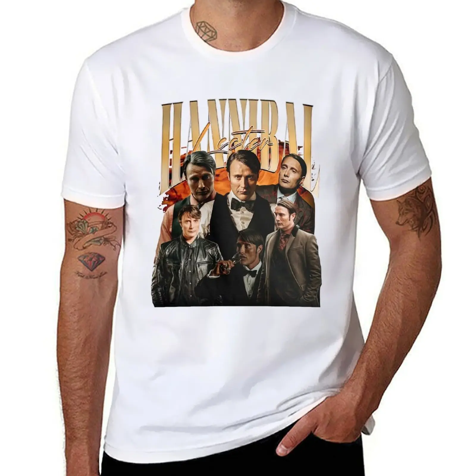 

HANNIBAL LECTER Vintage T-Shirt t shirts for man slim fit cotton t shirts high quality T-Shirt