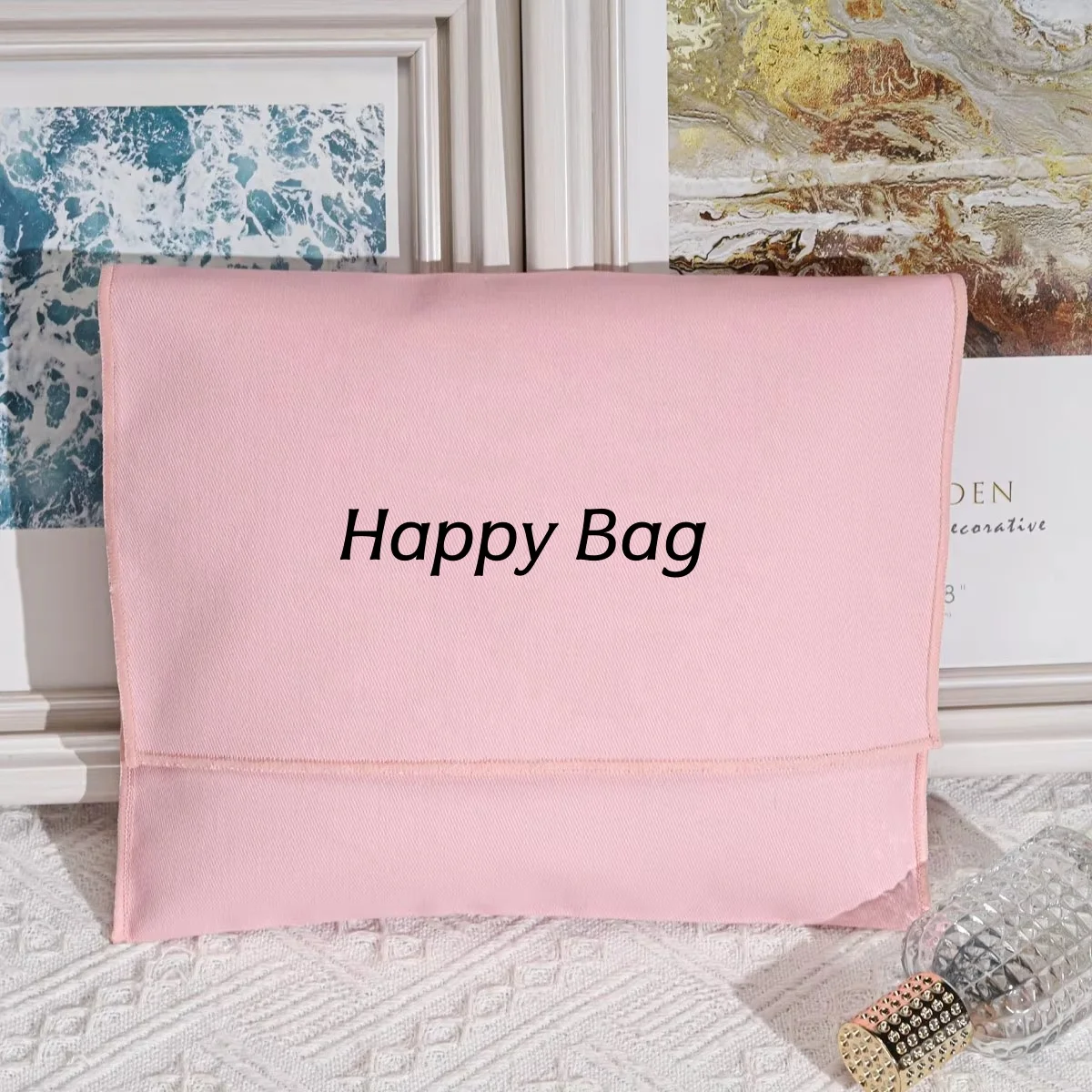 

Розовый хлопковый саржевый конверт с логотипом, мешок для пыли для сумки, роскошный подарок для волос, сумка для хранения одежды, хлопковый конверт