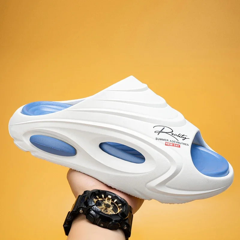 

Летние мужские тапочки, повседневная уличная пляжная обувь, сандалии, прогулочные шлепанцы, удобная модная легкая обувь, мужская обувь