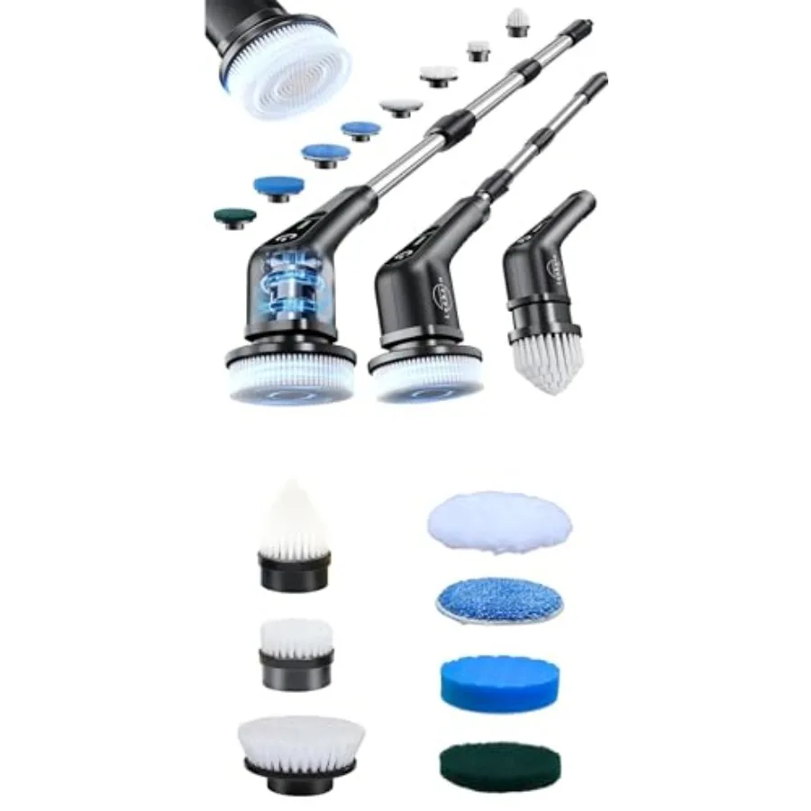 

ANS-8050 Electric Spin Scrubber + Extra 7PCS Replacement Brush Heads