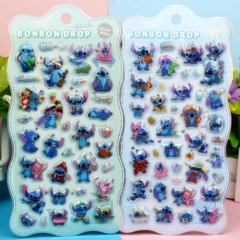 3D Stickers Stitch Leuke Paarse Hoogwaardige Drijvende Stickers, Ideaal voor Scrapbook/Journal/Telefoonhoes Deco, Handgemaakte Notitie Decoratie