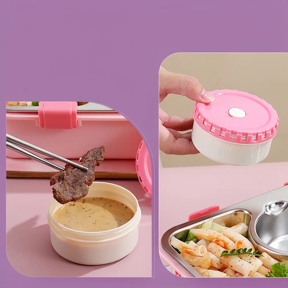 Stainless Steel Food Container For For Lisheng Four Grid Bento Box Portable Lunch Case Thermal Insulation School Office Supplies