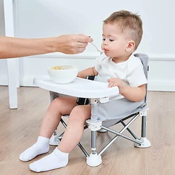 Baby Foldable Portable Dining Chair With Plate Seat Belt Children's Beach Chair Camping Child Comfortable Feeding Seat Baby