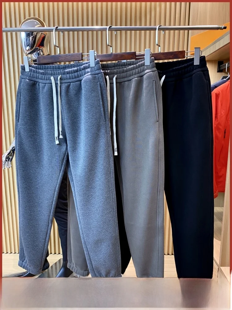 

Warm Skin-Friendly Oliver Velvet Sports Casual Pants Men's Autumn Winter Elastic Waist Baggy Sweatpants Youth Active Sle
