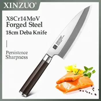 XINZUO 18cm luxusní profesionální nůž Deba X8Cr14MoV kovaná ocel Yanagiba filetovací nože na rybí hlavy z lososa 10 nejlepší prodej nože xinzuo - №9