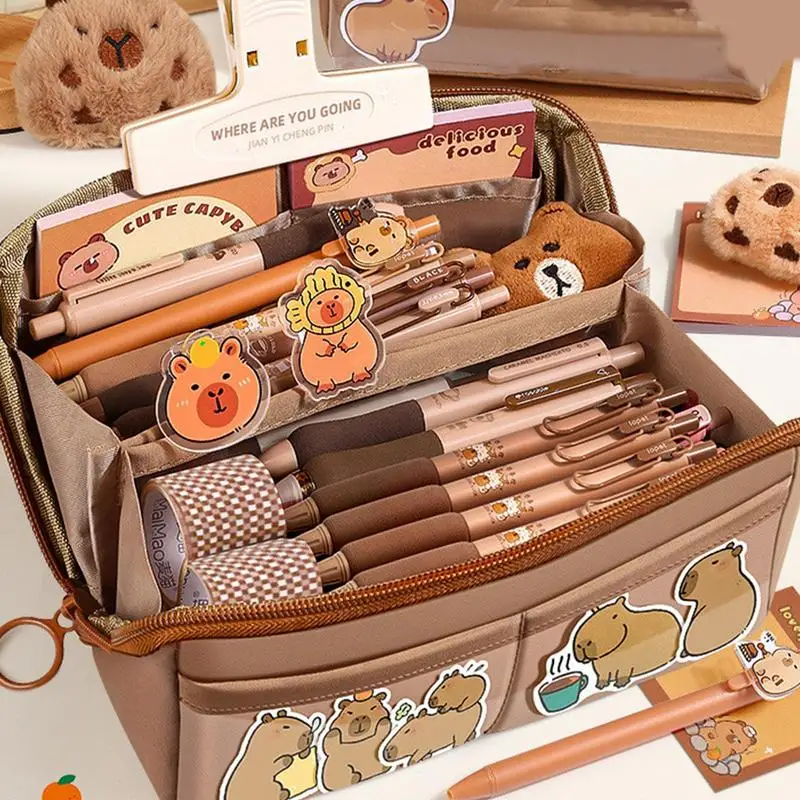 

Capybara Pencil Holder Pencil Bag Capybara Case Pencil Pen Holder Bag Large Capacity Capybara Pencil Box Pencil Holder For