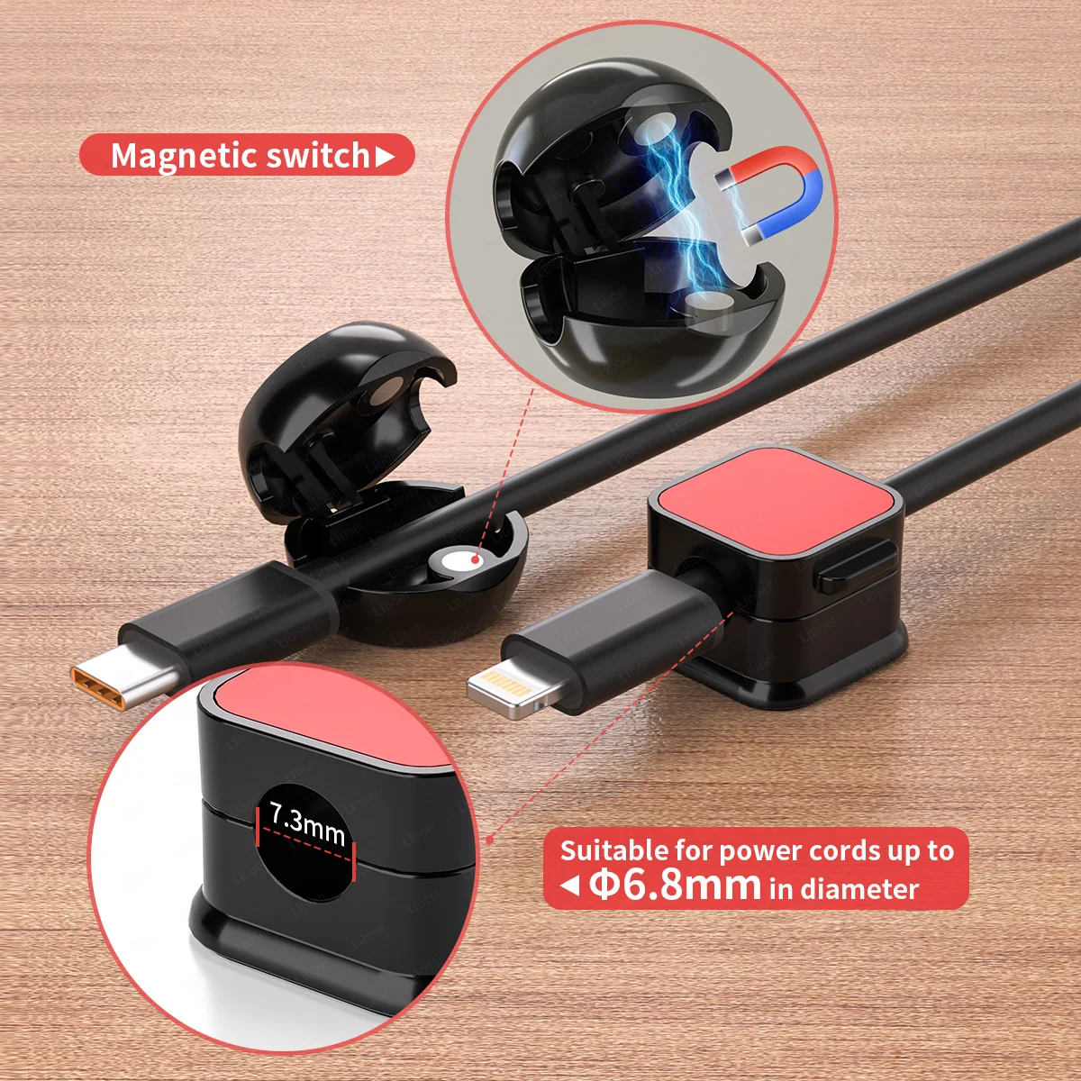 Cavo magnetico Organizer cavo liscio regolabile facile da proteggere gestione dei cavi organizzatore porta cavi 4 pezzi