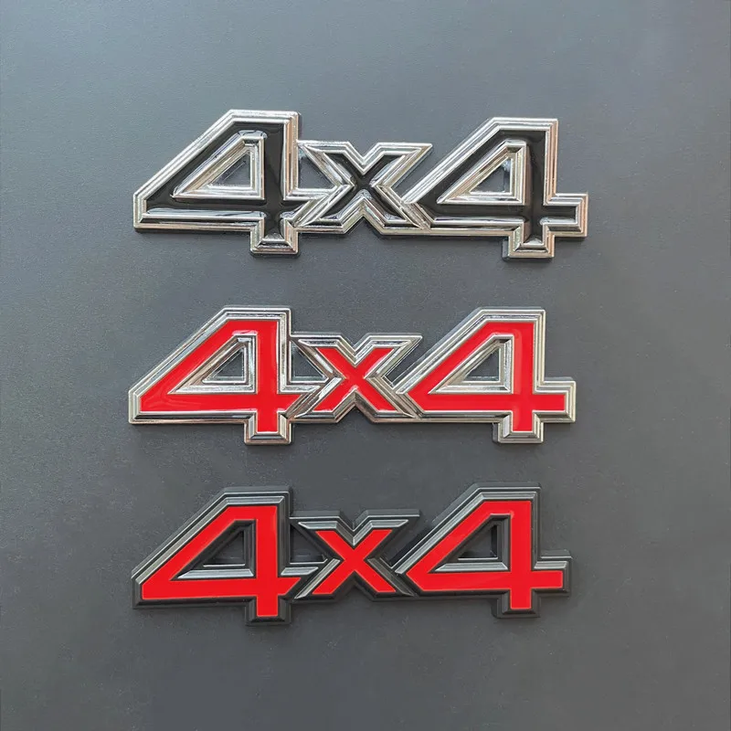 3D Chrome Red Metal Letters For Car Trunk RC Jeep 4X4 Sticker CJ7 XJ Off Road Compas Grand Cherokee 4X4 Emblem Badge Accessories