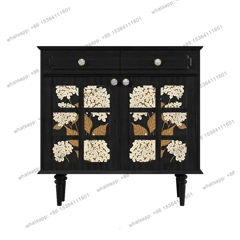D30 Multi-layer storage cabinet household living room against the wall, high-end printing pattern, side cabinet