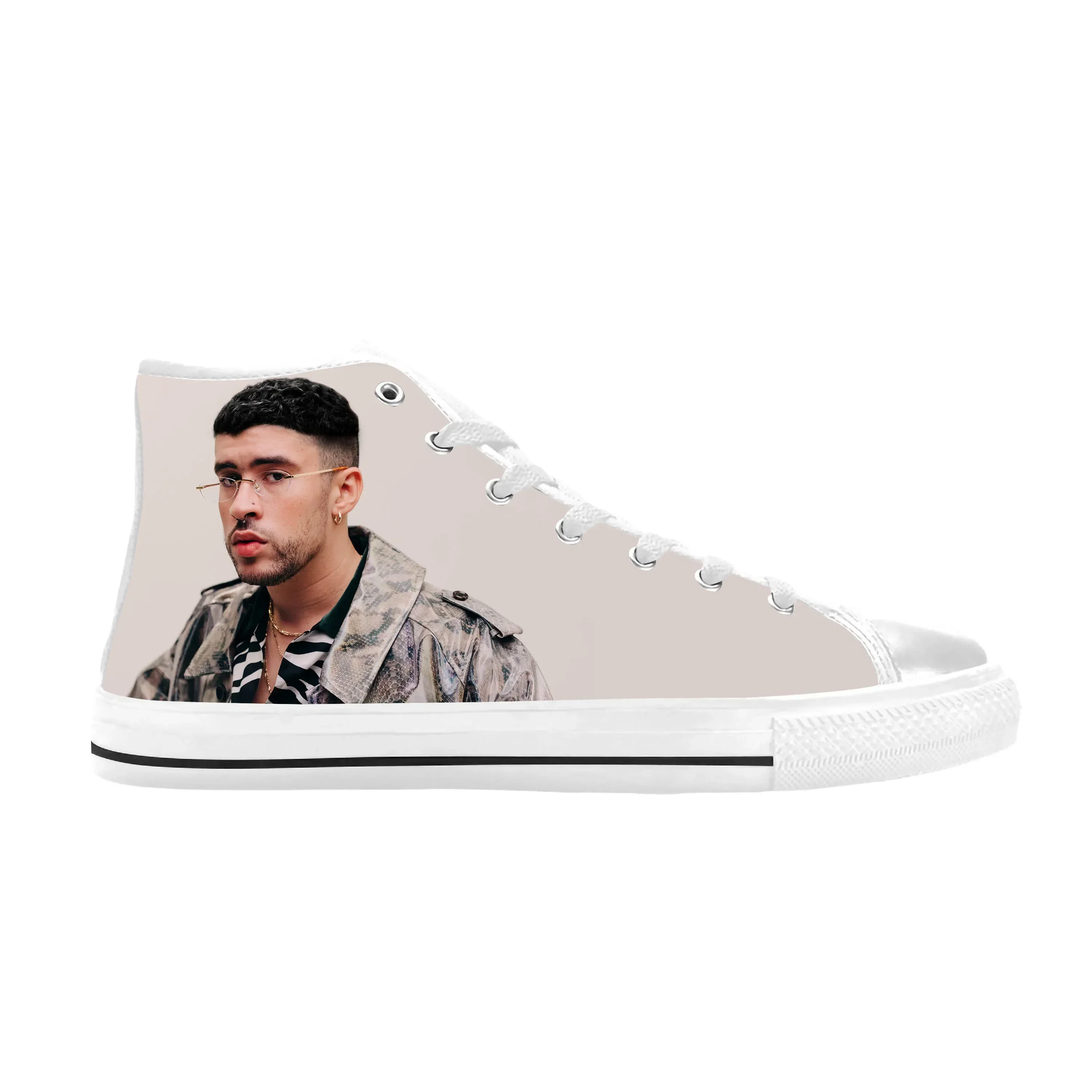 

Bad Bunny Hip Hop Singer Rap Rapper Music Fashion Casual Cloth Shoes High Top Comfortable Breathable 3D Print Men Women Sneakers