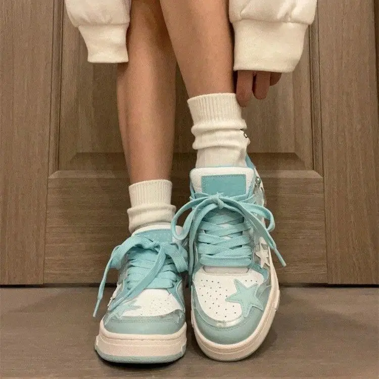 Women Skateboarding Shoe Denim Green Star Sneakers Female Luxury Shoes Outdoor Shoes Women Rubber Zapatos Mujer Vulcanized Shoes