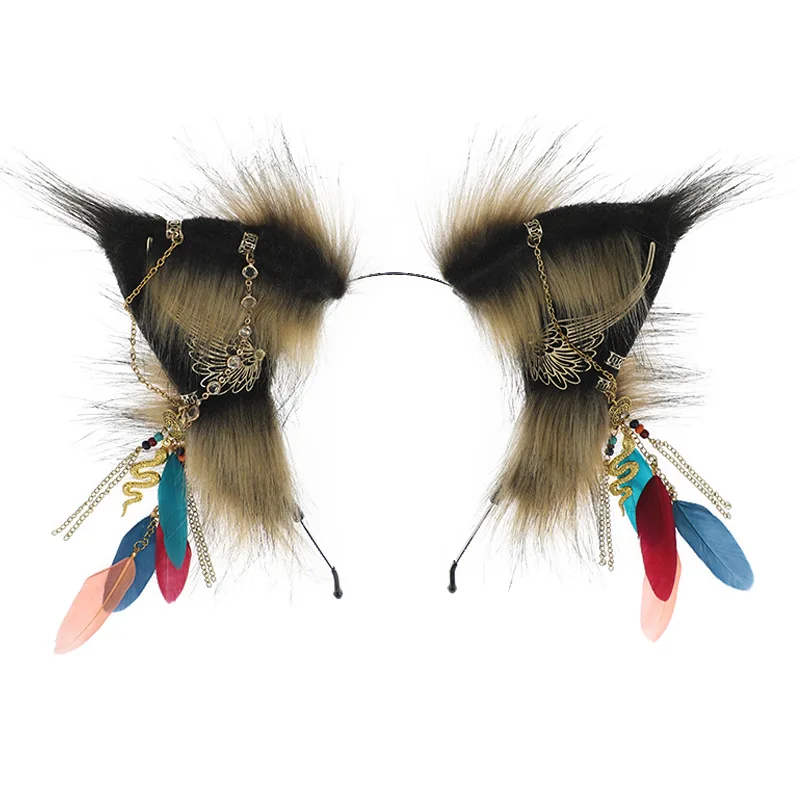 Kawaii Griffin Ears Headdress Cosplay Accessories Cute Griffin Fox Ears Headband JK Girl Halloween Cosplay Gothic Hair Hoop