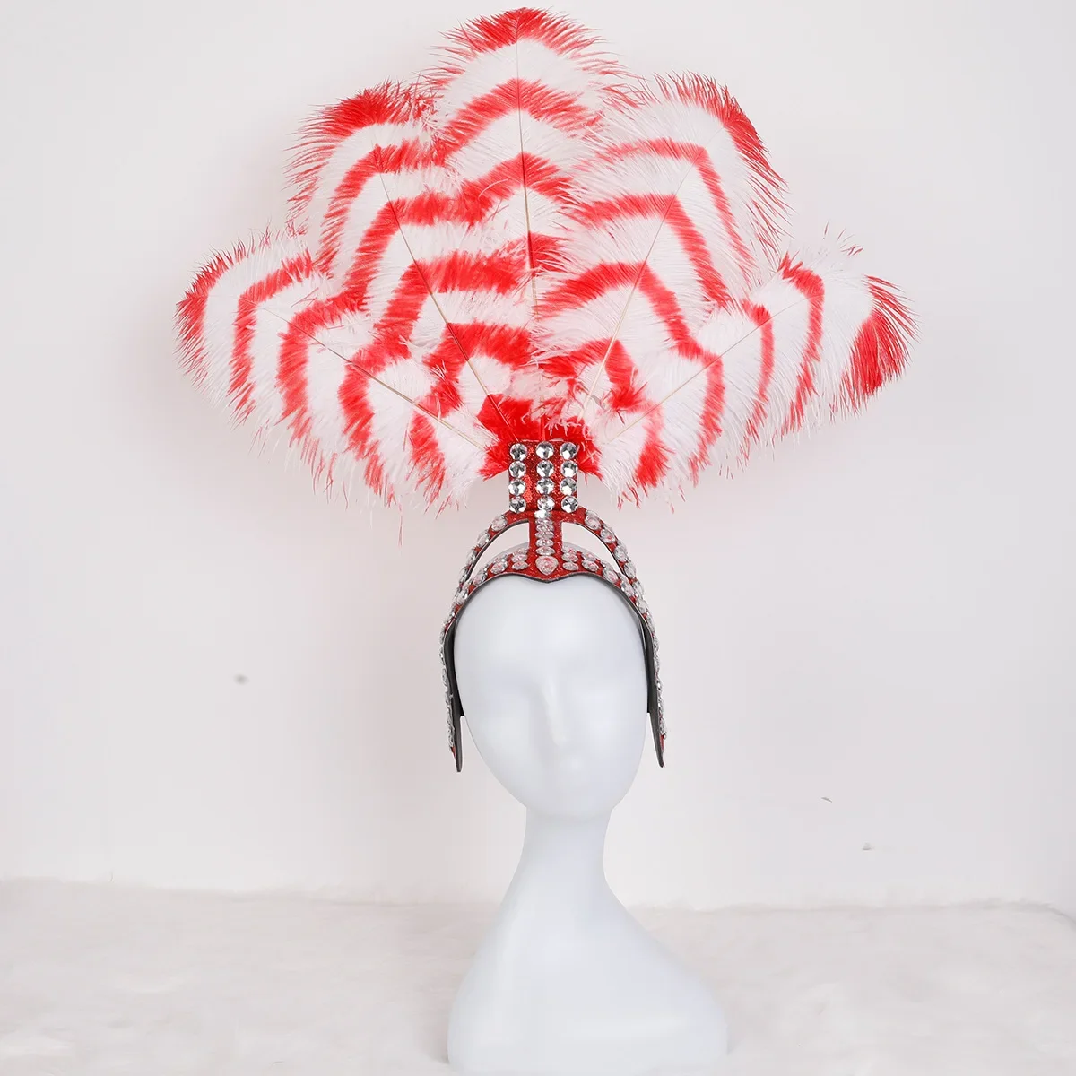 

Halloween Color Blocked Feather Exaggerated Headwear Carnival Makeup Ball Adjustable DIY Crown Movie Props Dress Up Accessories