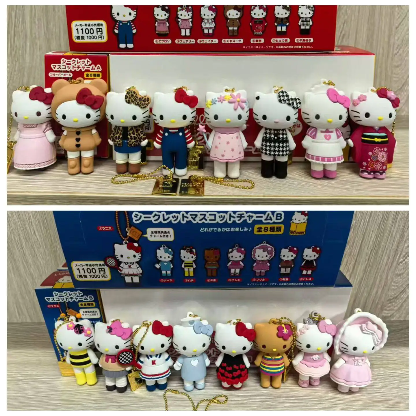 必見！レアありHelloKittyご当地ストラップ　50個セット重複無 In Stock Cute Sanrio 50th Limited Edition Long Legged Black Skin