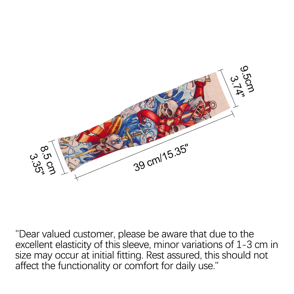 UV Protection Tattoo Arm Sleeves Cycling Unisex Cooling Ice Silk Breathable Stretchable Seamless Fishing Driving Tattoo Cover Up - view 6