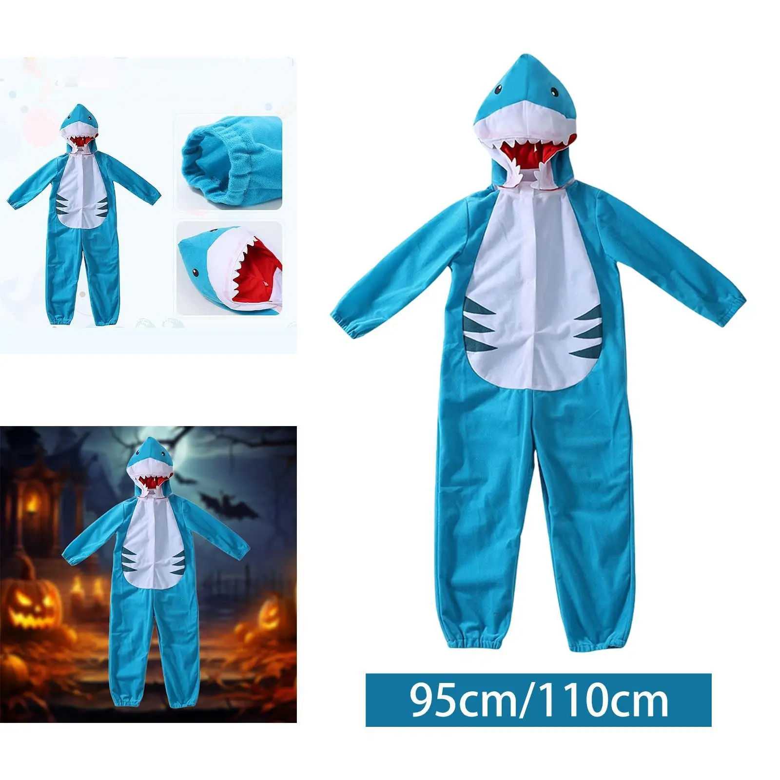 Shark Costume for Children Novelty Dress up for Stage Performance Party Holidays
