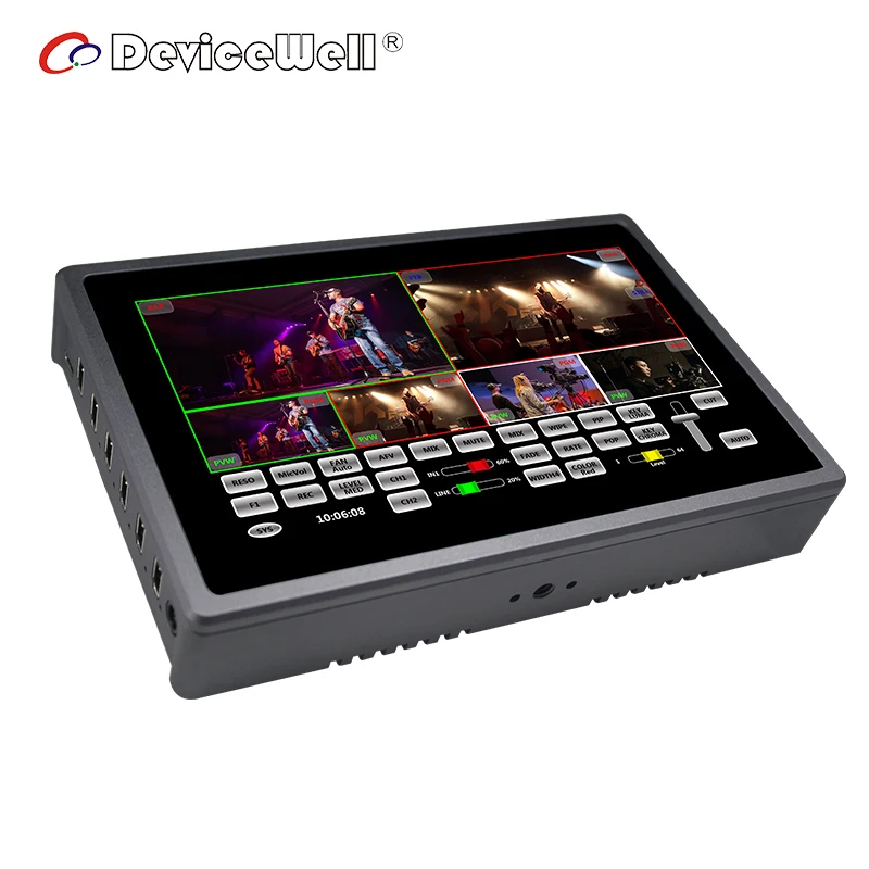 hit productProfessional 7 Inch HD Video Mixer Live Streaming Equipment for Radio & TV Broadcasting Touch Screen Technology 1 Yea