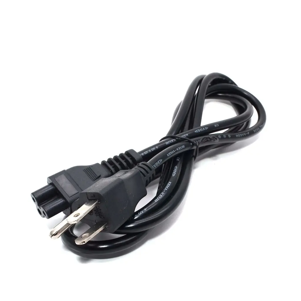 US Plug Power Cord 3 Pin Prong C5 Cloverleaf American USA Power Cable Cord 1.5m 5ft For AC Adapters Laptop Notebook