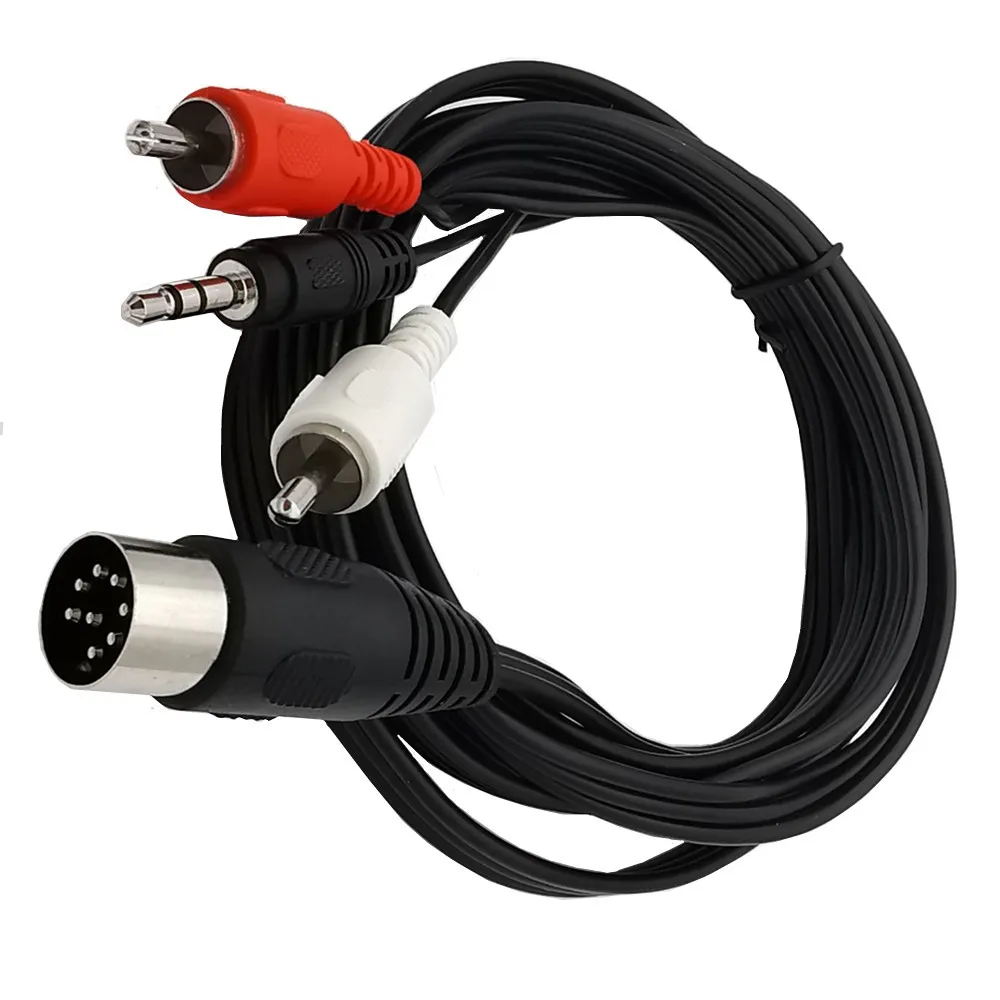 MIDI DIN 8pin 8-Pin DIN To 2RCA Male /3.5mm Audio 8 Pin DIN/RCA 180CM 6FT Cable