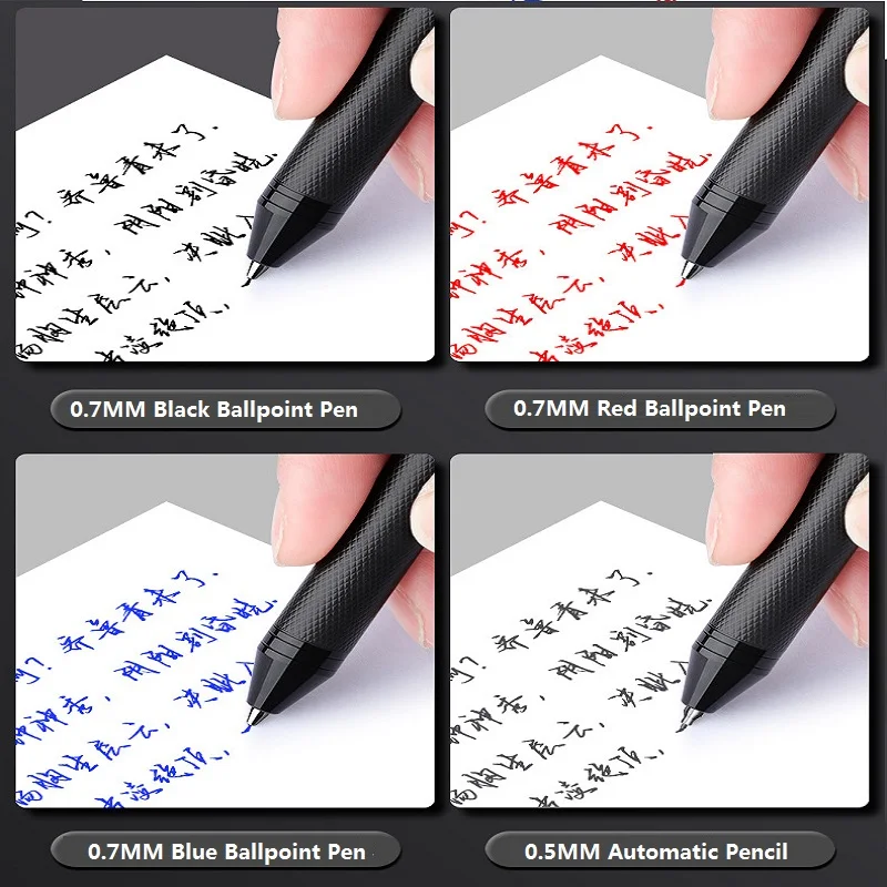 Stationery Pen Multifunction Luxury 4 In 1 Ballpoint /Mechanical Pencil, Gravity Sensor Metal Retractable Pens Metal Gift Box