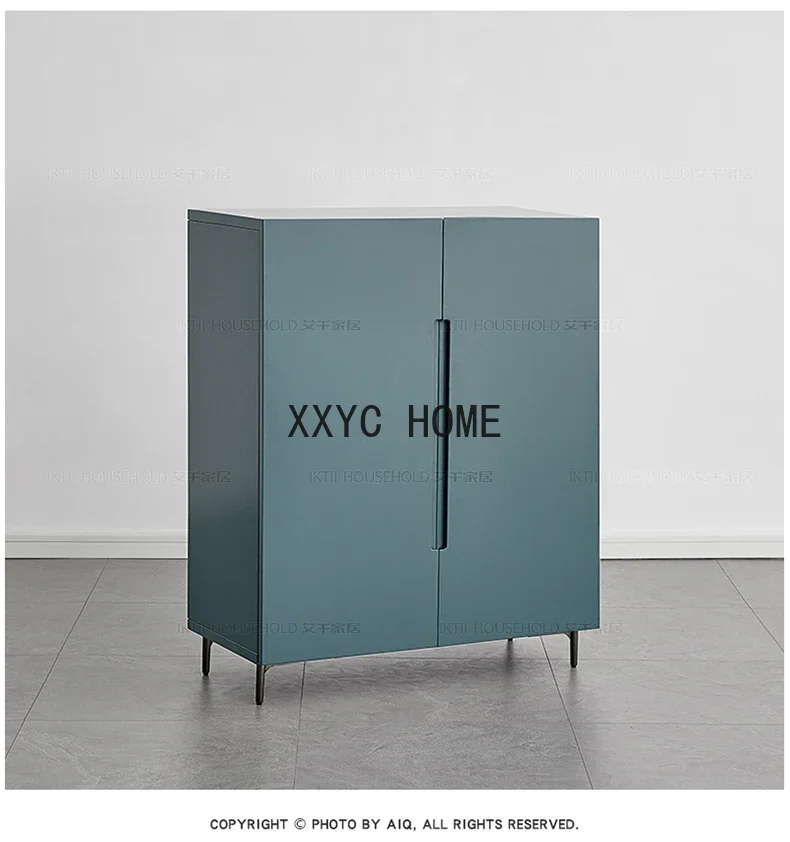 الحديثة الحد الأدنى الطلاء خزانة جانبية مدخل خزانة غرفة الطعام باب مزدوج خزانة الشاي خزانة معدنية عالية الساق
