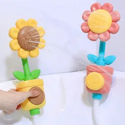 Baby Shower Bath Toy Sprinkler Head Spray Water Shower Swim Pool Bathing Bath Ball With sunflower Manual Device For Kids Gift