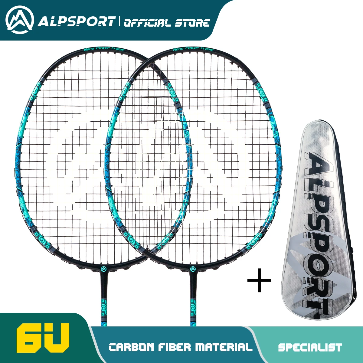 

ALP XW 6U 2 pcs/1 batch Badminton Racket G5 Ultralight Offensive MAX 32LBS Imported Badminton string and bag included