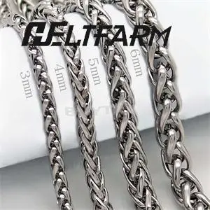 الرجال قلادة مجوهرات من صلب لا يصدأ عالية كانليتي مضفر ربط القمح سلسلة قلادة المرأة الشرير الصخرة السائق هدية الفضة 1 قطعة