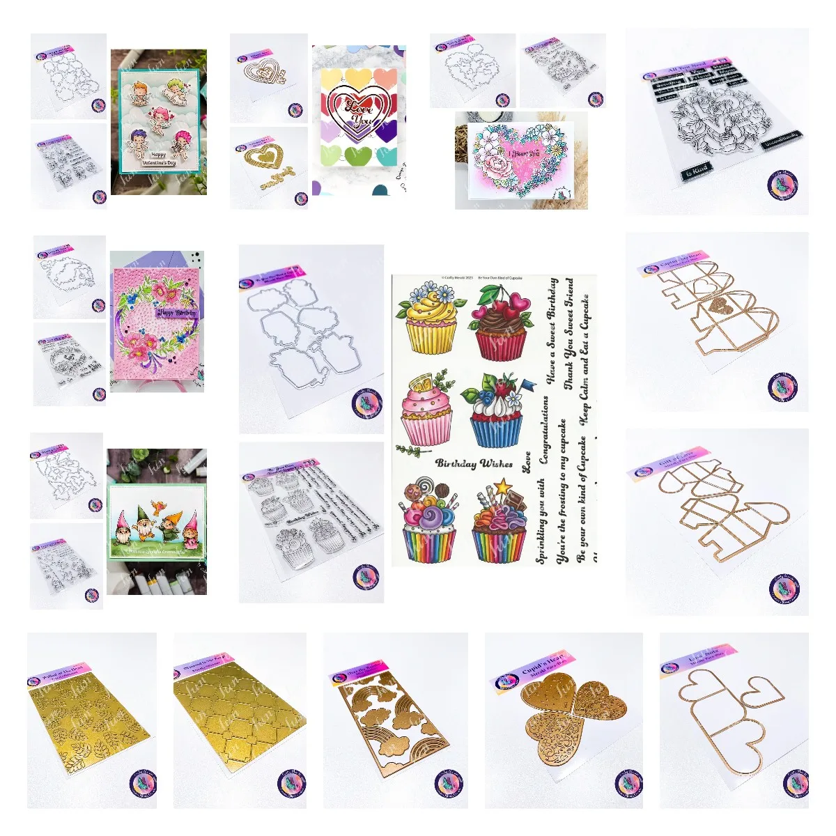 Layering Hot Foil Plates and Cutting Dies Sentiment Stamps Scrapbooking Decoration Diy Heart Rainbow 3D Box Cards Emboss Folder