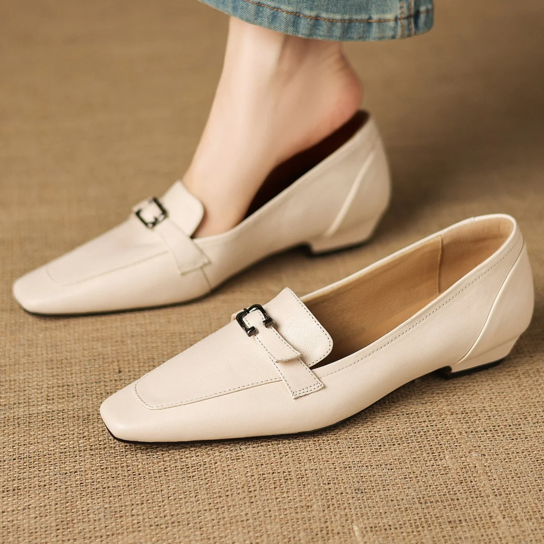 

Женские туфли-слипоны Danxuefei 2026 весна, новые, из овчины, с квадратным носком, на каблуке 2 см, повседневные, мягкие, удобные, на каждый день