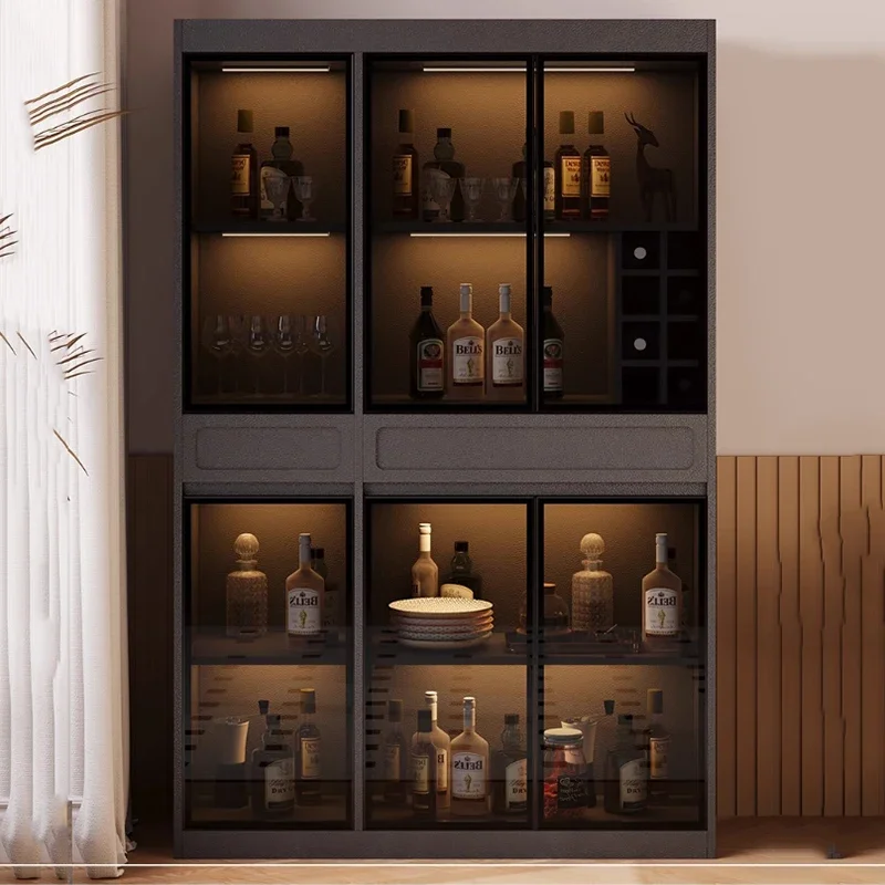 Display Buffet Bar Cabinet Vetrina moderna per riporre bevande Armadietto da bar ad angolo Caffè di lusso Vetrina Esposizione Mobili per la casa