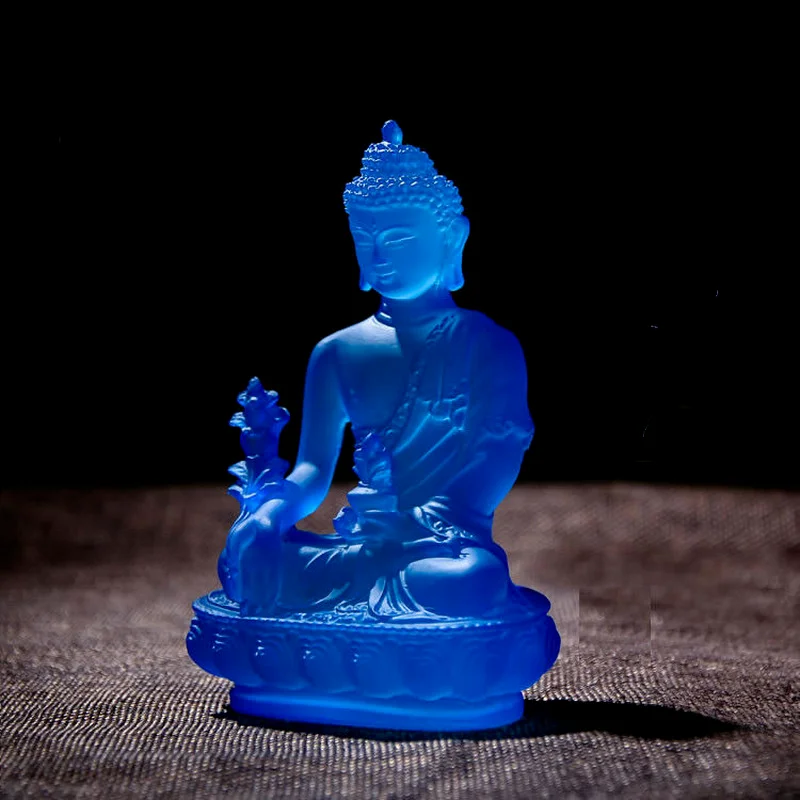 4.7" Fine Figure Statue Medicine Buddha Altar Buddhist Resin Fengshui Decoration Statue