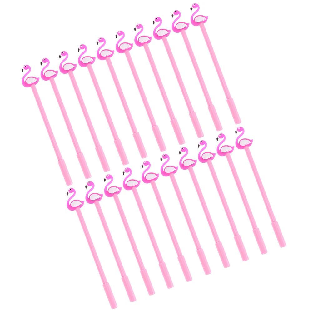 

20 Pcs Flamingo Gel Pens Cute Kids Writing Fine Tip Signing Cartoon Stationery Use Refillable Student Gifts