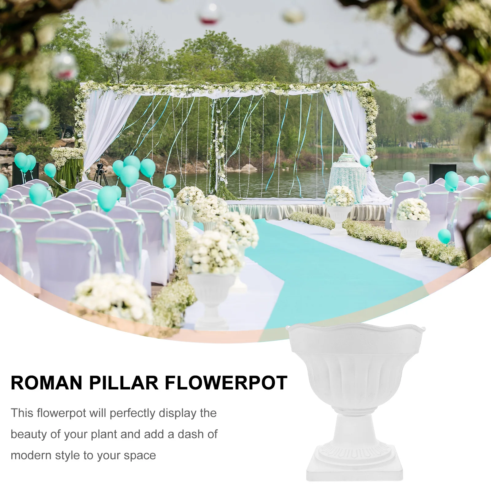 

1Pcs Road Guiding Flowerpot Vintage Style Plastic Planter for Home Office Decor Roman Balcony Garden Decoration