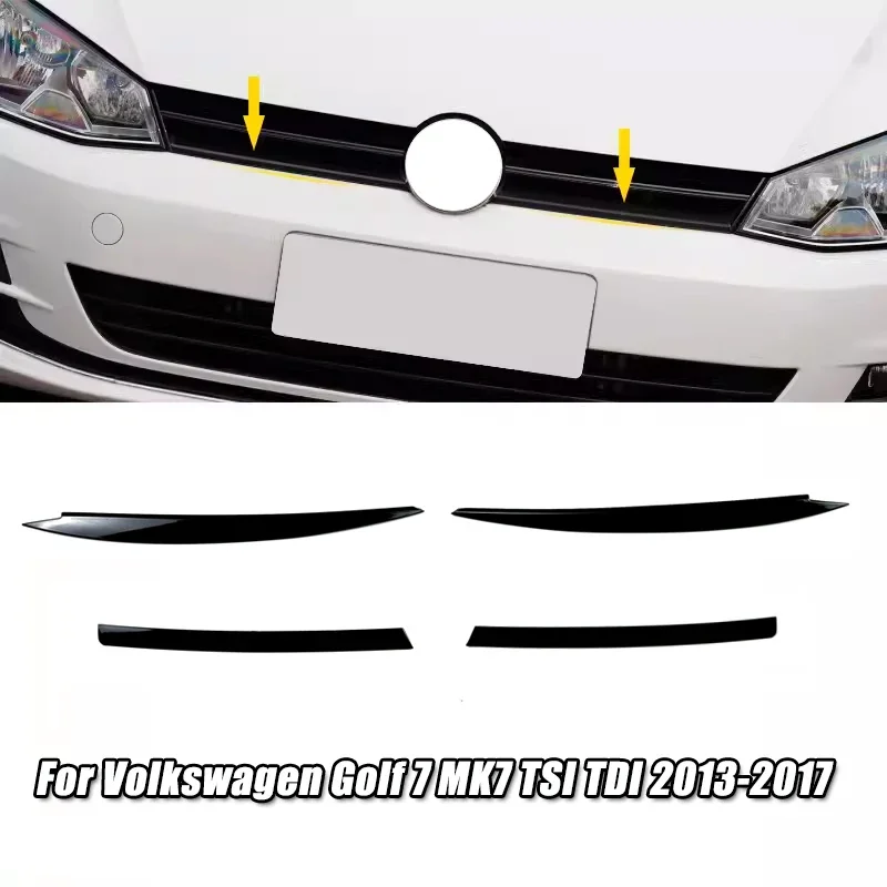 กันชนด้านหน้ากระจังหน้า Moulding Strips Trim ไฟหน้าคิ้วฝาครอบ Body สําหรับ Volkswagen Golf 7 MK7 TSI TDI 2013-2017