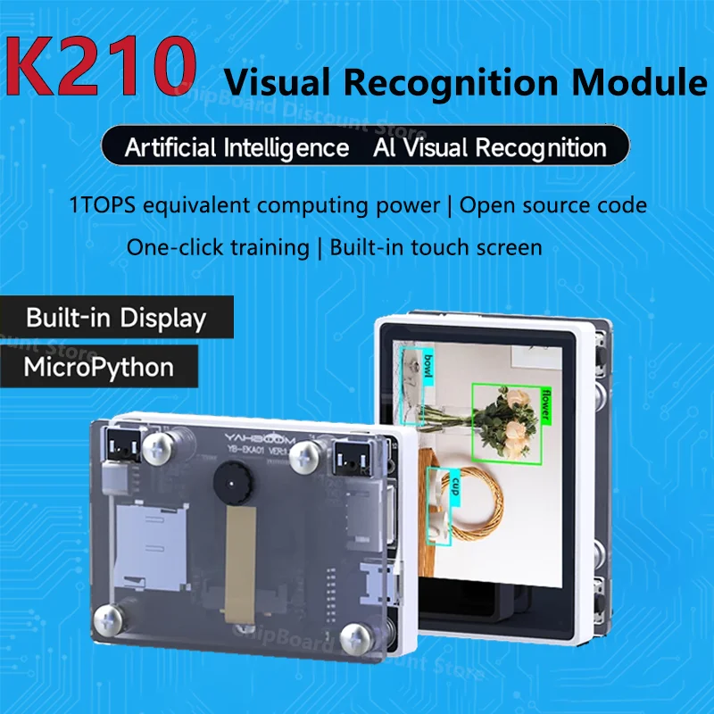 

K210 Visual Recognition Module with 2MP Camera OV2640 and 2.0-inch LCD Capacitive Touch Screen For DIY Robot Car Kit RaspberryPi