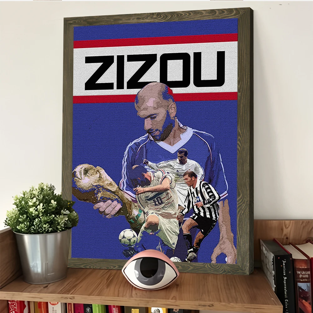 Zizou كرة القدم المشارك تخصيص مطبوعة حائط لوح رسم الفن هدية لغرفة الألعاب الديكور اكسسوارات المنزل الداخلية